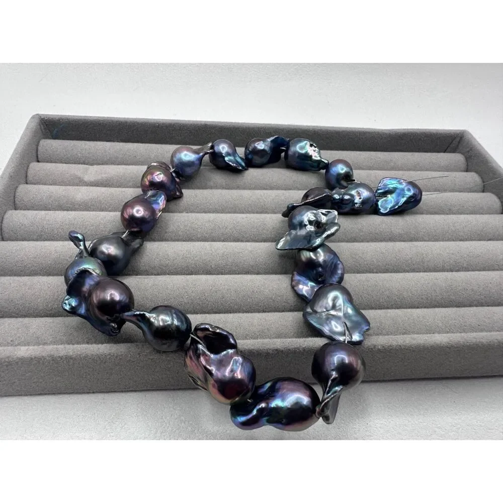 20 Black Peacock Baroque Freshwater Pearls – DIY/Craft Lot